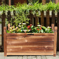 Sturdy Wooden Rectangular Planter Box Raised Garden Yard Patio Flower Vegetable Planter Bed Indoors Outdoors/Indoors