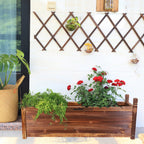 Raised Garden Bed Flower or Vegetable Planter Window Mounted Plant Box for Garden, Yard Wood Box for Planting