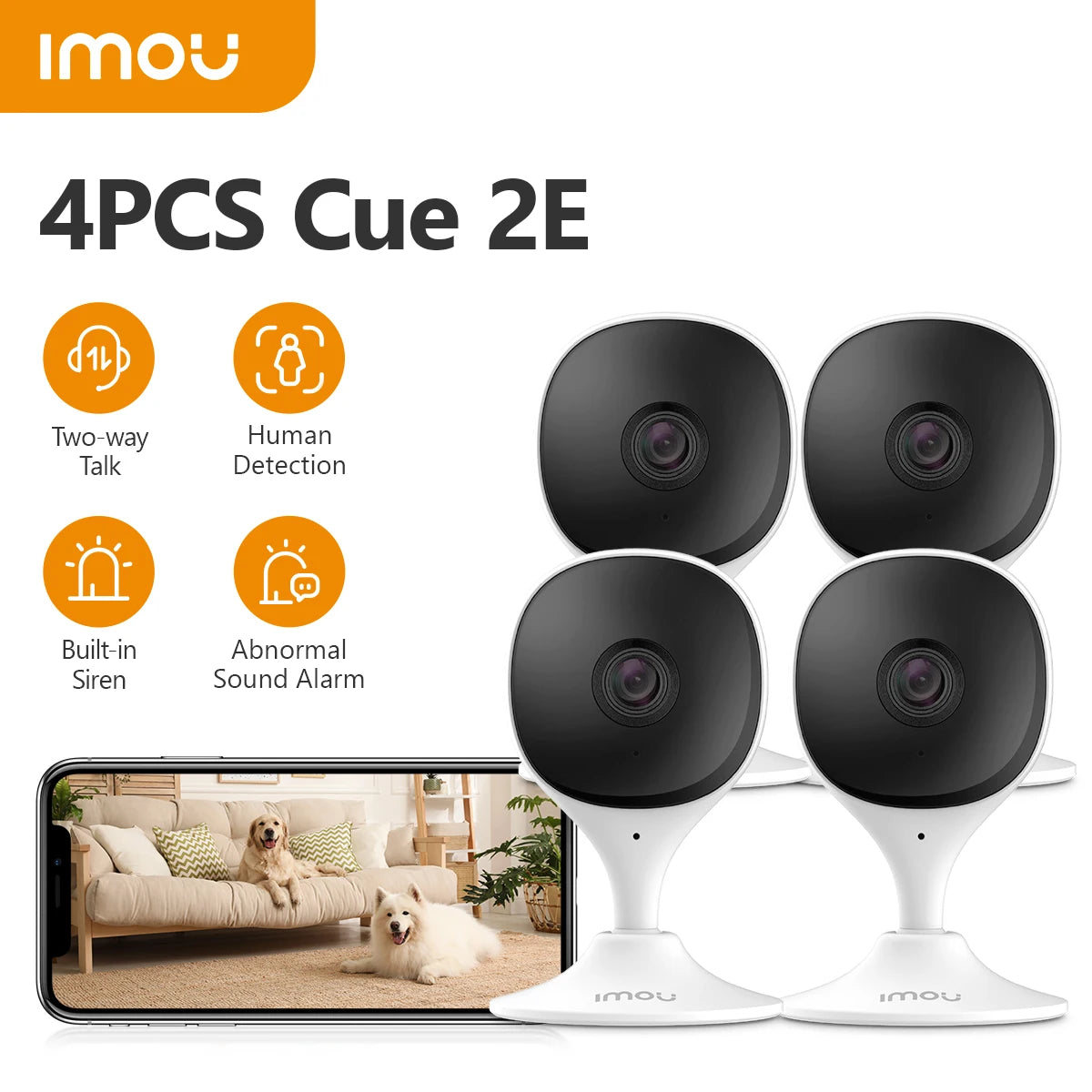 IMOU Indoor Security 2MP Camera 4PCS Wi-Fi IP Security Surveillance Smart System with Night Vision Baby Camera