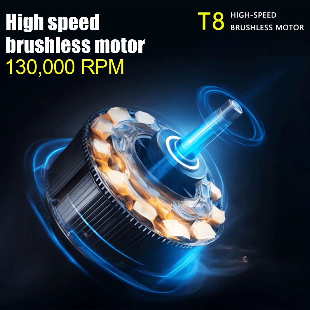 130000RPM Electric Air Duster Compressed Air Duster Speed Adjustable Turbo Fan Cordless Portable Jet Dry Blower
