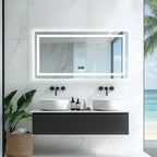 Wisfor 48x24 LED Bathroom Mirror with Dual Lights, Anti-Fog, Bluetooth Speaker, 3 Colors Temperature & Dimmable, Lighted Mirrors