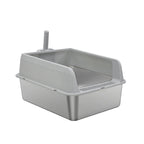 Bingopaw Stainless Steel Litter Box with Lid, High Sides Metal Litter Box System for for Big Cats, Anti-Leakage, Easy Cleaning