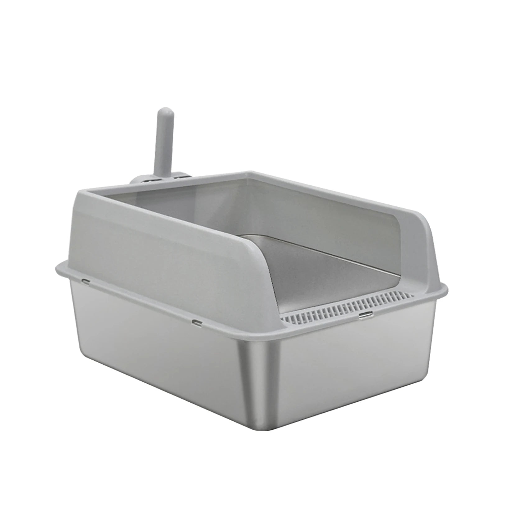 Bingopaw Stainless Steel Litter Box with Lid, High Sides Metal Litter Box System for for Big Cats, Anti-Leakage, Easy Cleaning