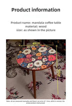 Mandala Coffee Table Removable Mini Desk Wooden Coffee Side Table Living Room Furniture Sofa Bedside Round Table Bedroom Home