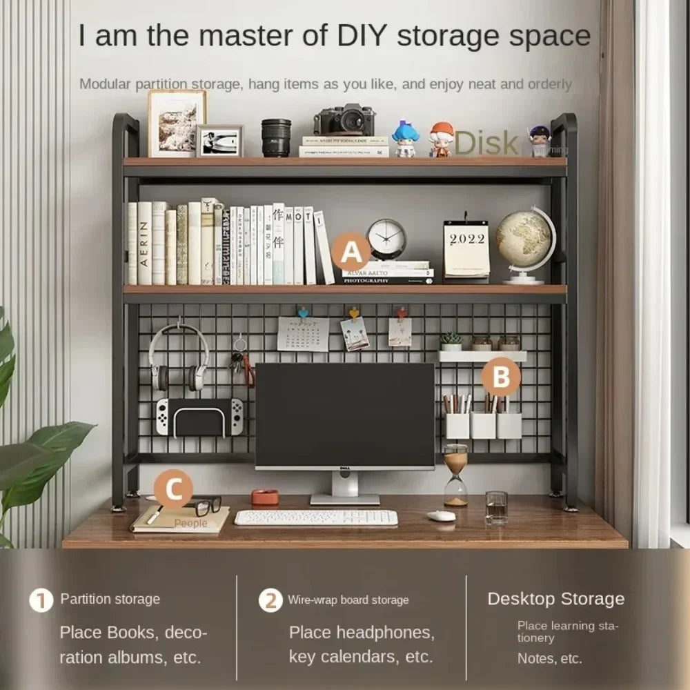 Desktop Multi-Layer Wrought Iron Shelf Bookcase