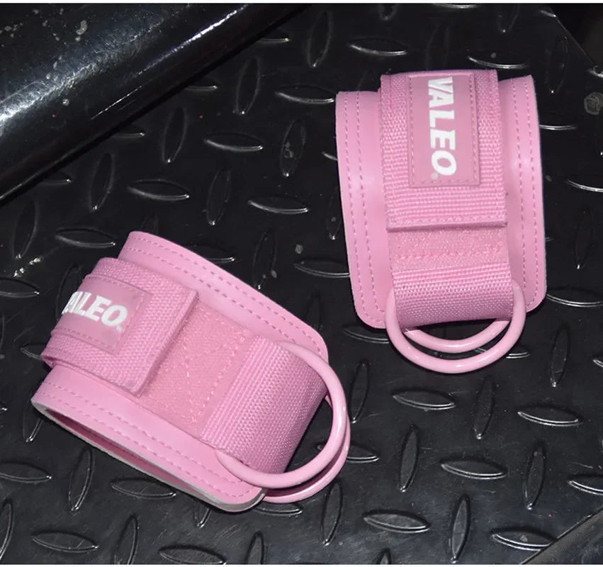 Leather Fitness Ankle Straps Adjustable Cuffs Gym