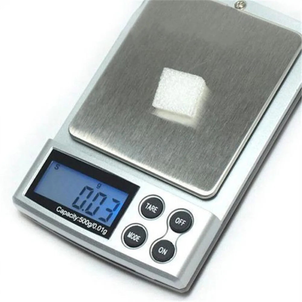 500gx0.01g Mini Digital Pocket Scales LCD Display Electronic Scales High Precision for Jewelry/Gemstones/Precious Metals/Coins