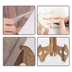 Wedding Guest Book Wooden 88pcs Heart-shaped Bracket Pastoral Wedding Storage Box Birthday Message Carving Carbonized Wood