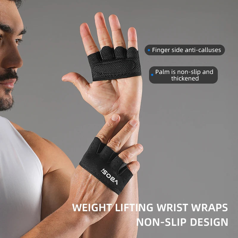 VBOSi Women Men Four-Finger Workout Gloves for Fitness, Weightlifting & Training