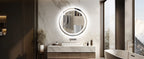 800mm LED Circle Wall Mounted Vanity Mirror with Demister Pad Smart Touch Sensor Memory Function Backlit Front Lighted 3 Colors