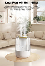 Air Humidifier 2.2L Large Capacity Home Humidifier Mute Mist Maker Double Nozzle Usb Humidifier for Bedroom with LED Night Light