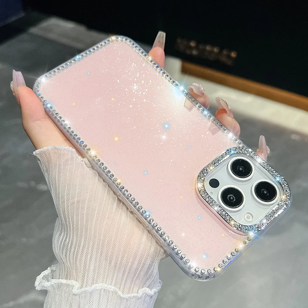 Bling Glitter Clear Phone Case For iPhone 13- 17 Pro and Pro Max