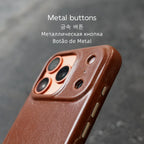 YMW Scars Italian Kangaroo Genuine Leather Case for iPhone 17 16 15 Pro Max Magnetic Handmade Phone Cover