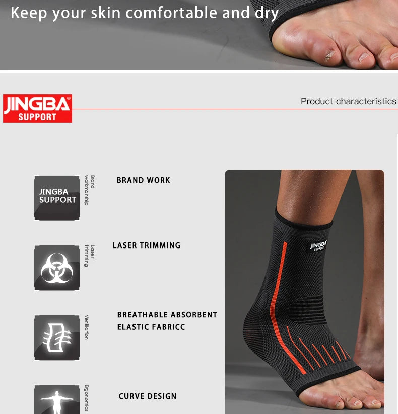 JINGBA SUPPORT 1 PCS 3D Compression Nylon Strap Belt Ankle Protector