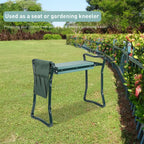 150KG load portable folding heavy-duty upgraded garden knee thick seat cushion knee stool indoor and outdoor military green