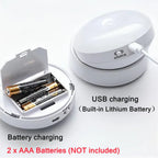PwwQmm LED Night Light Wireless Motion USB Charging Cabinet Night Lamp Bedside Table For Bedroom Home Closet Sensor Round Lights
