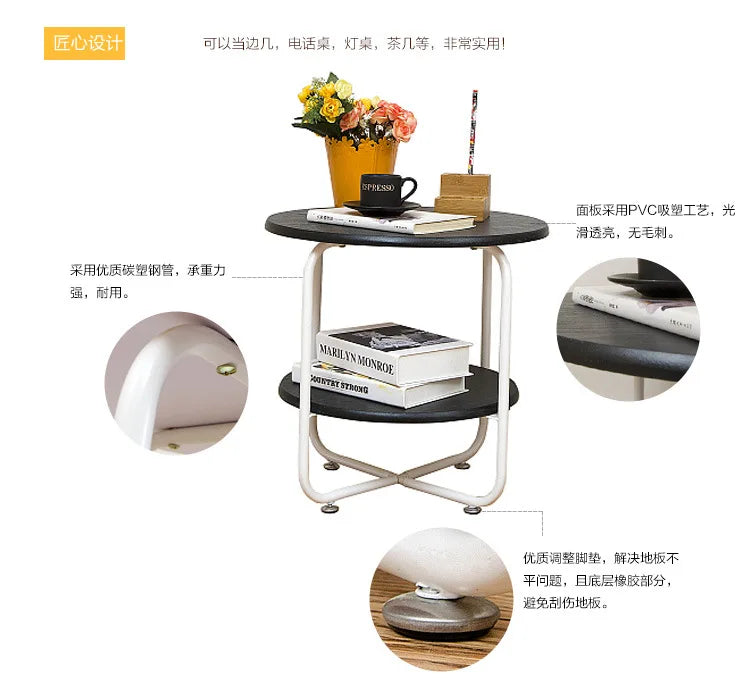 Mumucc Yellow Coffee Table,Bedside Desk,White Nordic Modern Minimalist