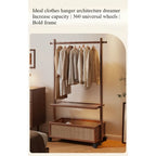 Simple hanger Floor-to-ceiling vertical plastic rattan dirty clothes basket Hanging clothes rack Integrated with wheels Movable