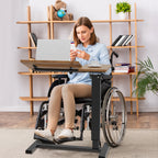 Height Adjustable Overbed Table Bedside desk Laptop Table with Hidden Rolling Wheels