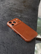 YMW Scars Italian Kangaroo Genuine Leather Case for iPhone 17 16 15 Pro Max Magnetic Handmade Phone Cover