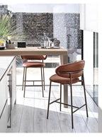 Modern Solid Wood Chairs Light Luxury Nordic Island Table Bar High Foot Designer Simple Home Comfortable Back Leisure Bar Chairs