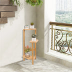 3-Tier Bamboo Plant Stands Indoor, Plant Stand Holder, Corner Plant Shelf, Plant Display Rack for Corner Balcony and Bedroom