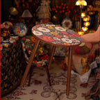 Mandala Coffee Table Removable Mini Desk Wooden Coffee Side Table Living Room Furniture Sofa Bedside Round Table Bedroom Home