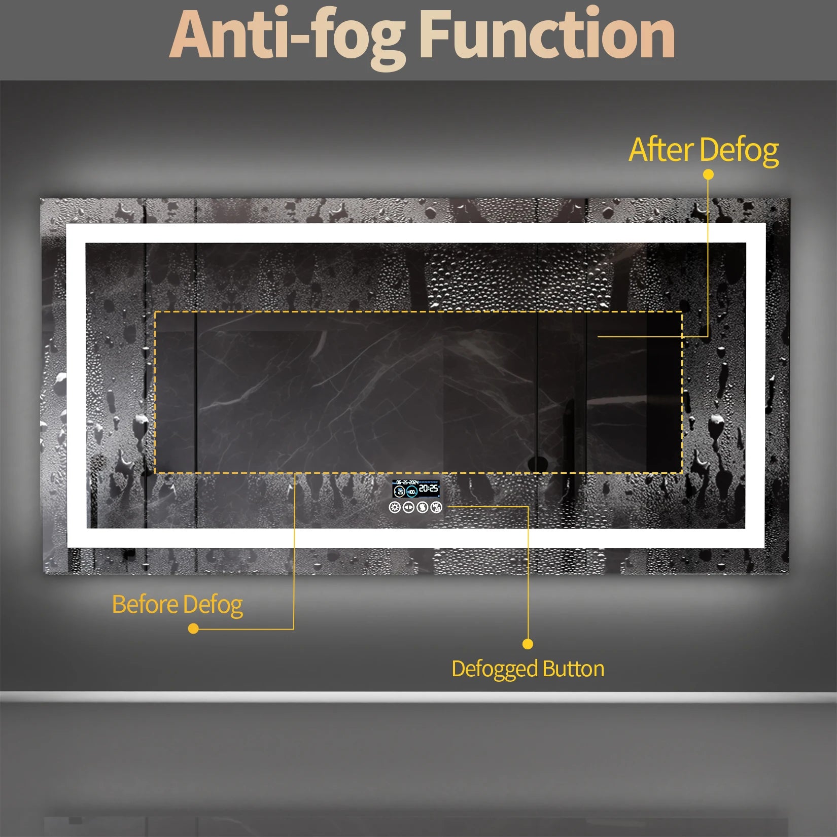 Wisfor 48x24 LED Bathroom Mirror with Dual Lights, Anti-Fog, Bluetooth Speaker, 3 Colors Temperature & Dimmable, Lighted Mirrors