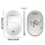 Oval LED Bathroom Mirror with Lights, Anti-Fog, Bluetooth Speaker, 3 Colors Temperature Dimmable Lighted Mirrors Waterproof