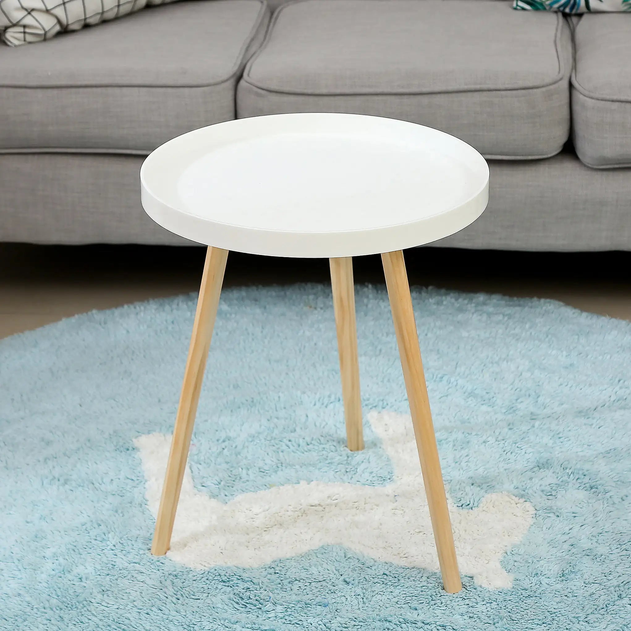 Mumucc Yellow Coffee Table,Bedside Desk,White Nordic Modern Minimalist