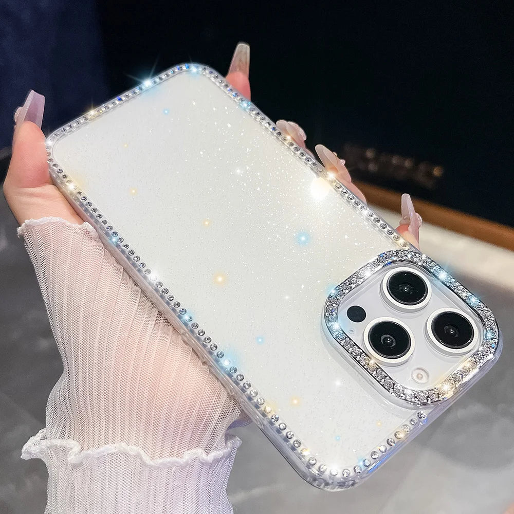 Bling Glitter Clear Phone Case For iPhone 13- 17 Pro and Pro Max