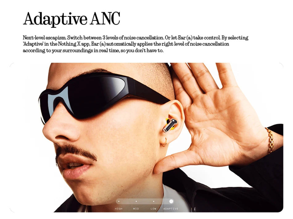 Global Version Nothing Ear (a) Bluetooth Earphone  45dB Active Noise Cancelling ANC Dynamic 42.5 hours listening Fashion Design