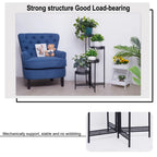3/4 Tier Metal Plant Stand Indoor Black Tall Flower Pot Holder Display Rack Foldable for Patio Garden Living Room Corner Balcony