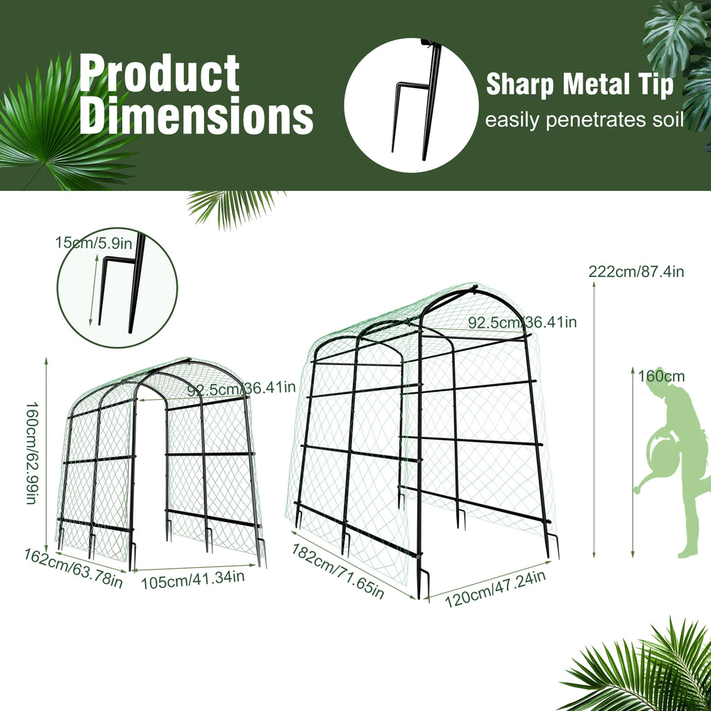 Cucumber Trellis for Garden Vegetable Trellis,U-Shaped Metal Garden Trellis Arch Plant Grow Support Frame for Climbing