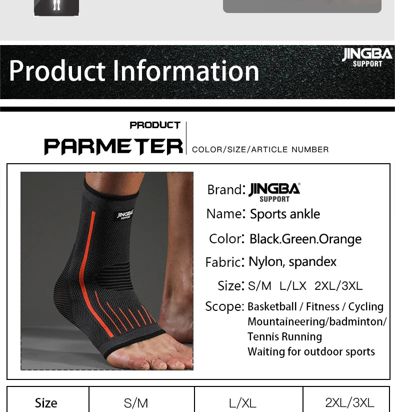 JINGBA SUPPORT 1 PCS 3D Compression Nylon Strap Belt Ankle Protector