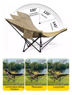 Outdoor Portable Camping Recliner Foldable Nap Beach Chair with Leg Support