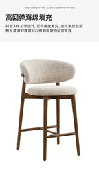 Modern Solid Wood Chairs Light Luxury Nordic Island Table Bar High Foot Designer Simple Home Comfortable Back Leisure Bar Chairs