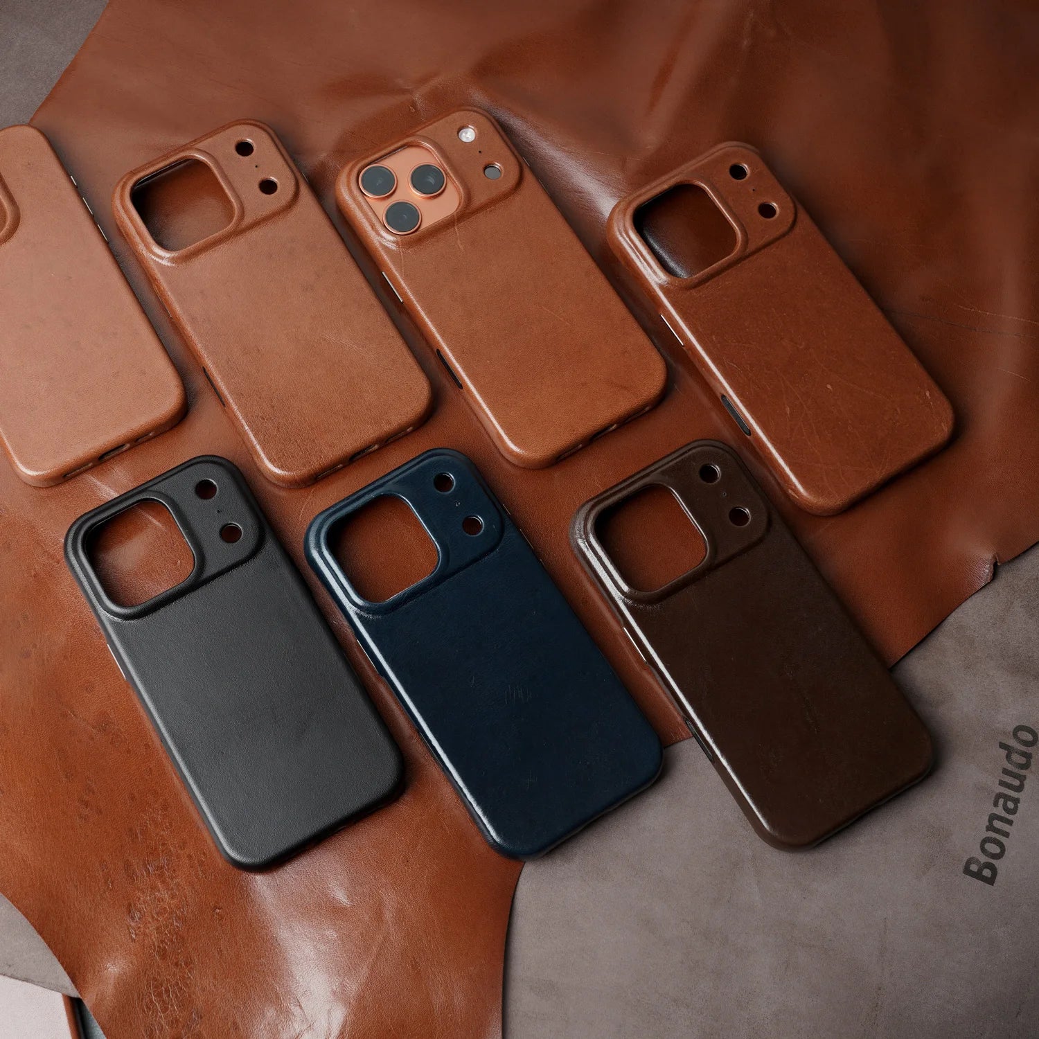 YMW Scars Italian Kangaroo Genuine Leather Case for iPhone 17 16 15 Pro Max Magnetic Handmade Phone Cover
