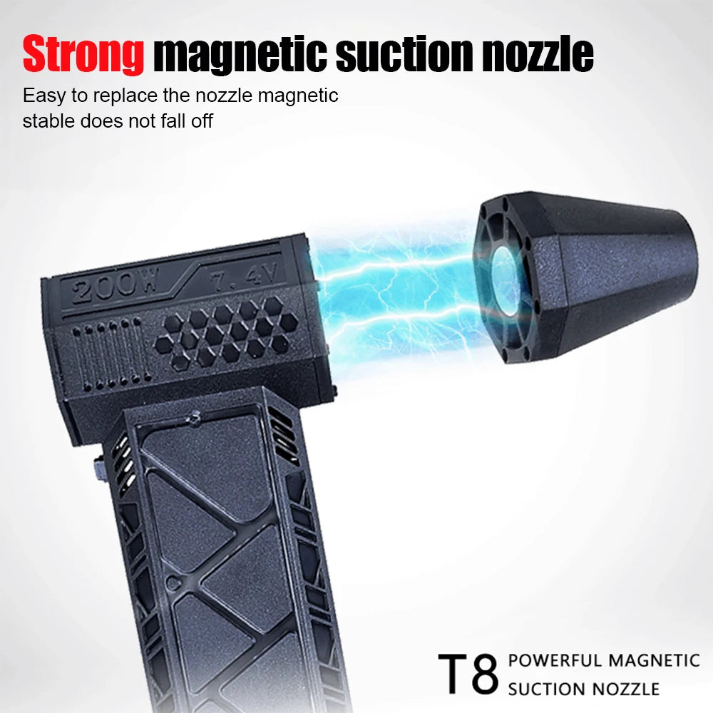 130000RPM Electric Air Duster Compressed Air Duster Speed Adjustable Turbo Fan Cordless Portable Jet Dry Blower