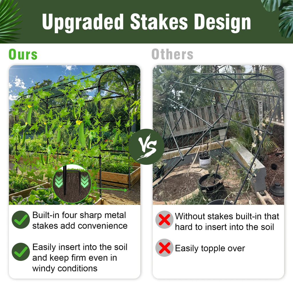 Cucumber Trellis for Garden Vegetable Trellis,U-Shaped Metal Garden Trellis Arch Plant Grow Support Frame for Climbing