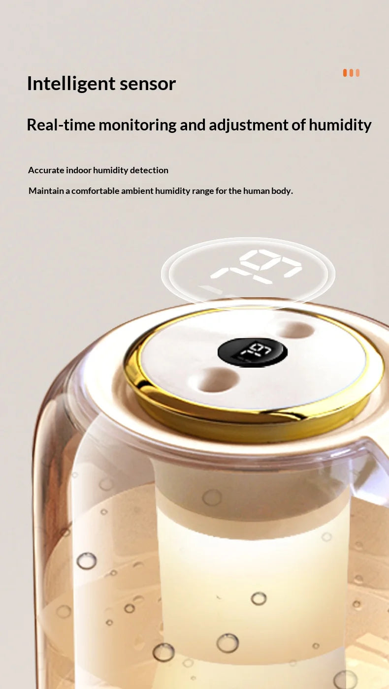HOMEFISH 2025 New Model Air Humidifier for Home Use, Quiet Bedroom Large Spray for Pregnant Women and Babies, Indoor Humidifier
