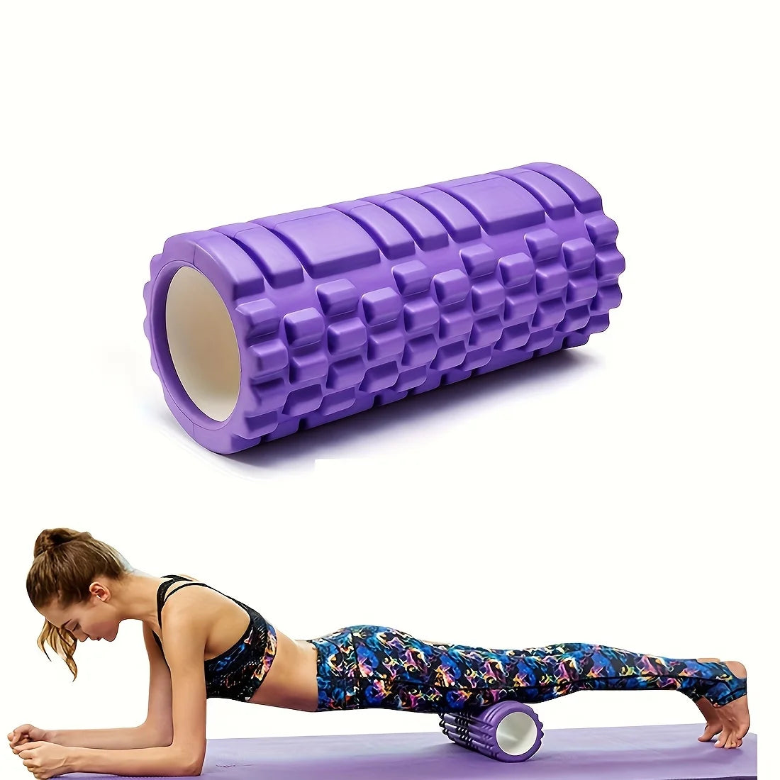 1 Foam Roller Yoga Column Fitness Yoga EVA Foam Roller Yoga Stick Deep Tissue Massage Roller, Suitable for Back and Leg Muscle