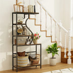 Vintage Industrial Tall Plant Stand - 5-Tier Rustic Shelf Display Unit for Home, Patio, Garden Flower Storage Cabinet & Bookcase