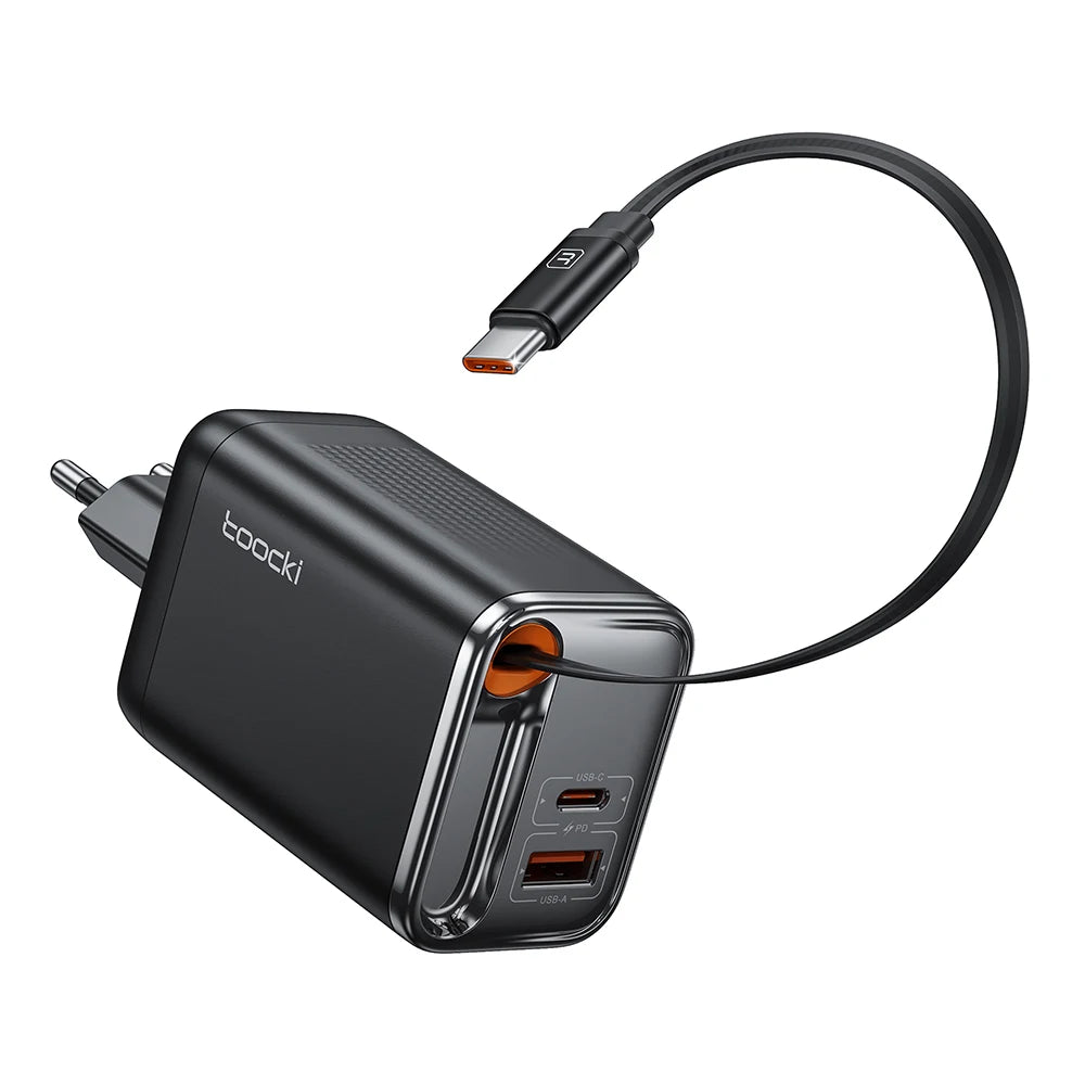 Toocki 67W GaN USB C Charger With Retractable Type C Cable