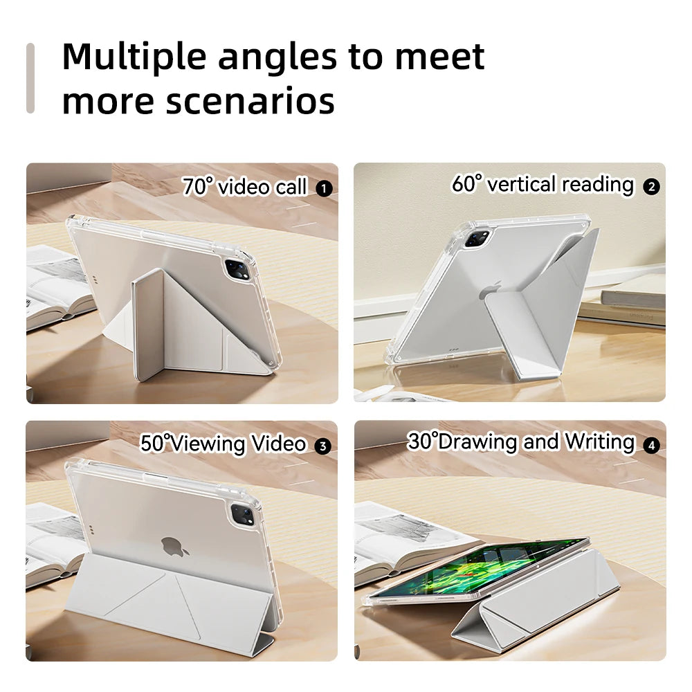 For iPad iPad Air11 13 M4 M3 M2 A16 2025 Air 4/5/6th iPad Pro11 13 12.9 10th Gen 7/8/9th 10.9 10.5 10.2 9.7 Y Fold Magnetic Case