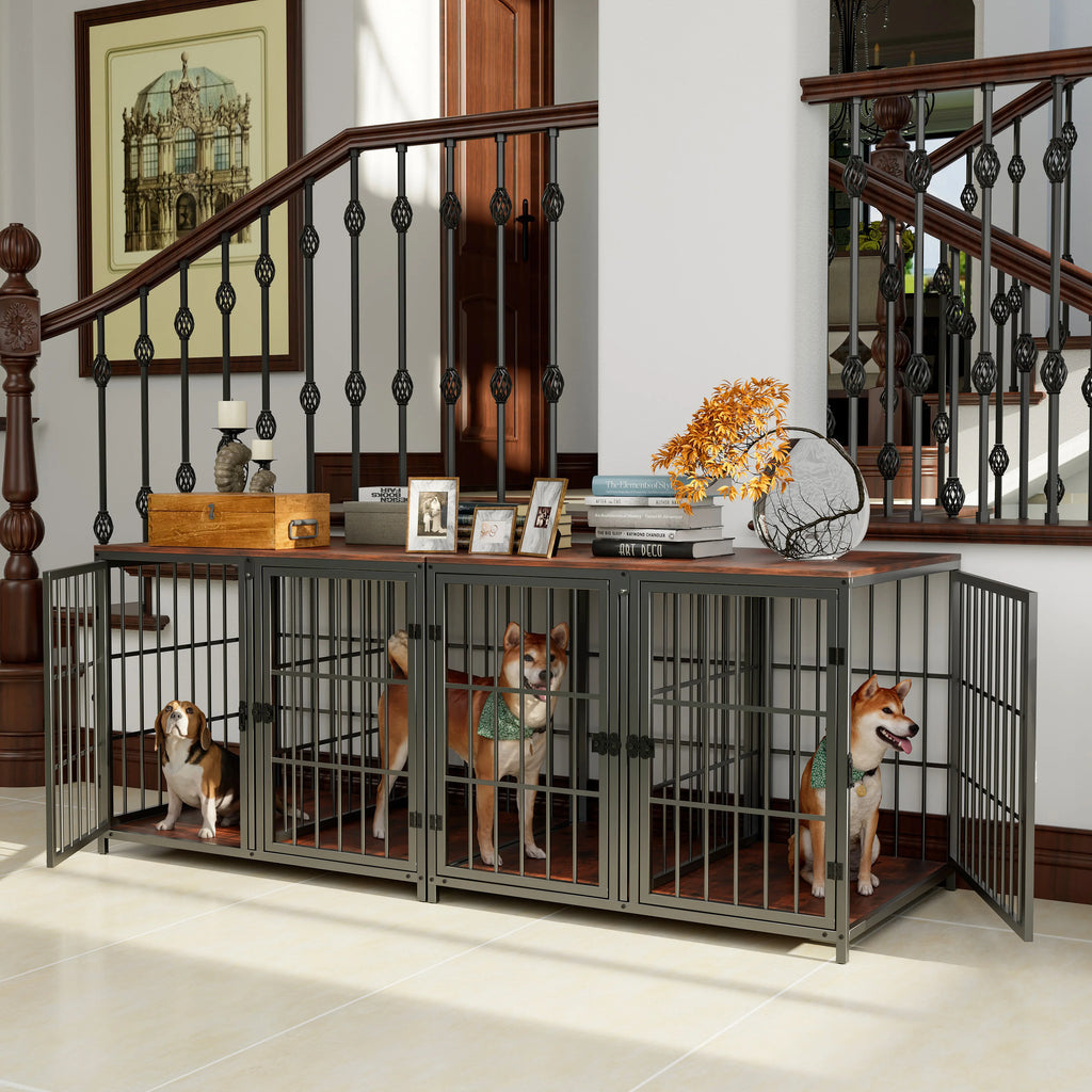 Dog Crate Furniture Heavy Duty Dog Kennels, End Side Table, Wooden Dog House for Small Medium Large Dog Chew-Resistant