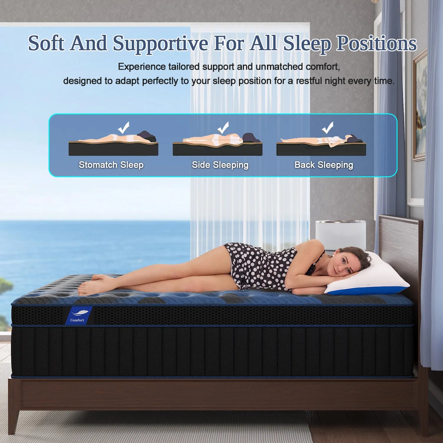 Hybrid Mattress Queen Double King Single Memory Foam Medium Firm 25cm Thick
