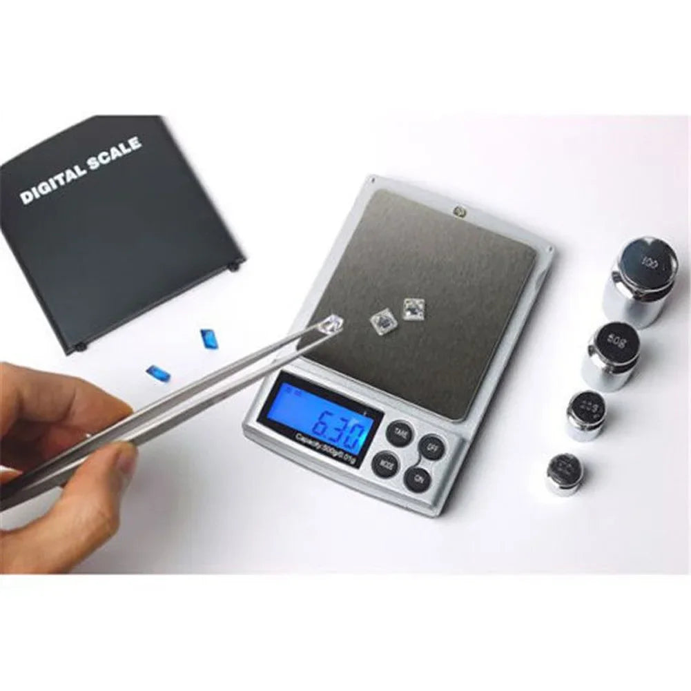 500gx0.01g Mini Digital Pocket Scales LCD Display Electronic Scales High Precision for Jewelry/Gemstones/Precious Metals/Coins
