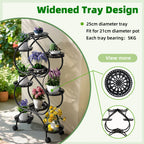 Metal Plant Stand, 6 Tiers Multifunctional Plant Stands for Indoor Plants, Decorative Black Steel Plant Shelf for Indoor Outdoor