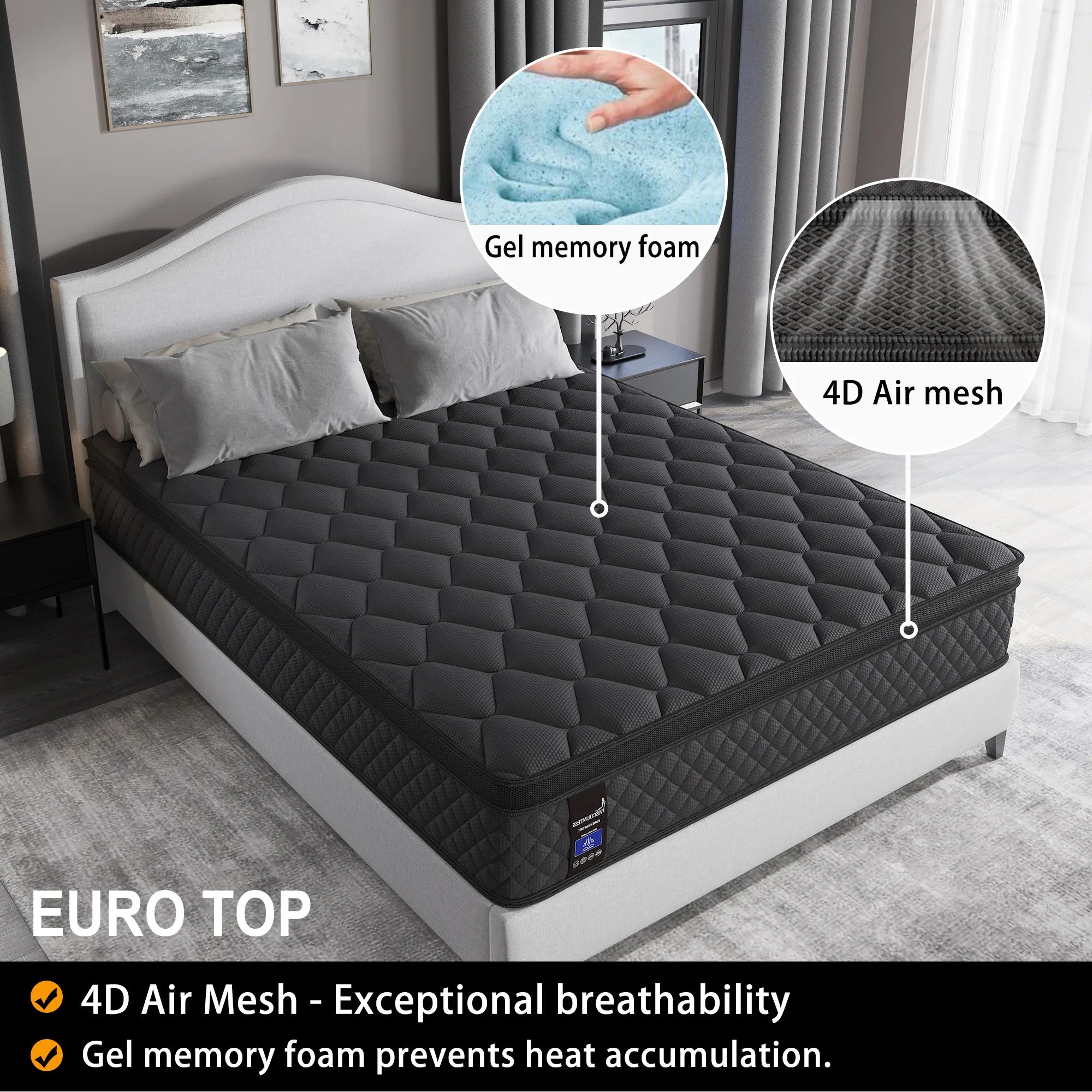 Bed Mattress Pocket Spring Gel Memory Foam Double Queen King Single 25cm